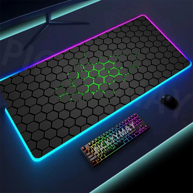 top Geometry Large RGB Gamer Mousepad