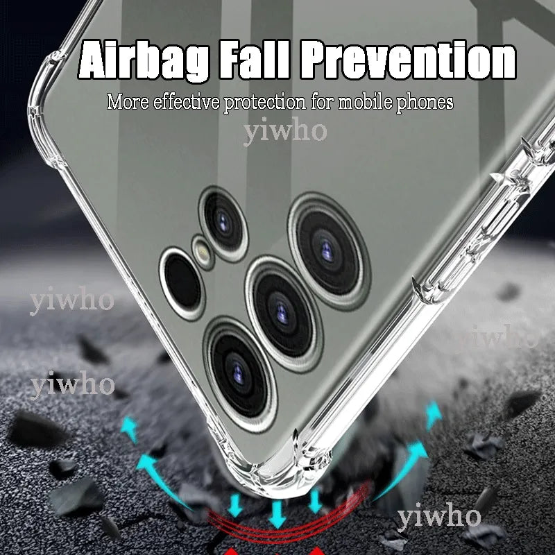 Shockproof Clear Silicone Soft Back Case For Samsung S23 S22 S21 Ultra plus note20 Galaxy S 23 22 21 FE + Phone Cases Covers - Digital Edges | Online Electronics Store