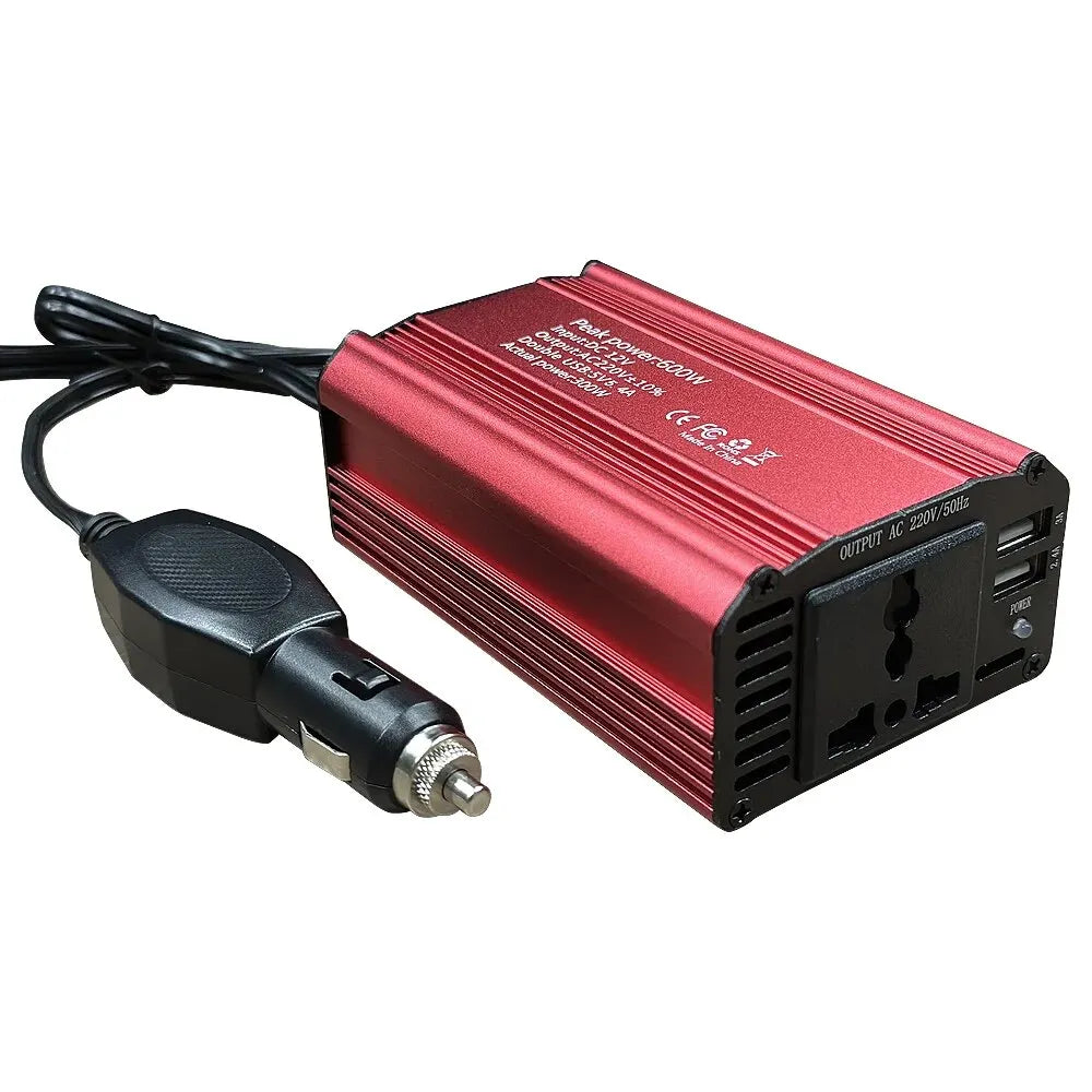 Inverter 12v 50hz 600W Portable Vehicle-mounted Household Converter DC 12v To AC 220V Universal Socket With 5.4A USB
