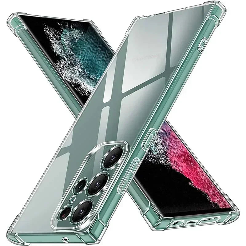 Clear PU Shockproof Back Case For Samsung Galaxy S24 S23 S22 Ultra S21 S20 FE S10 S9 S8 Plus ransparent Case - Digital Edges | Online Electronics Store