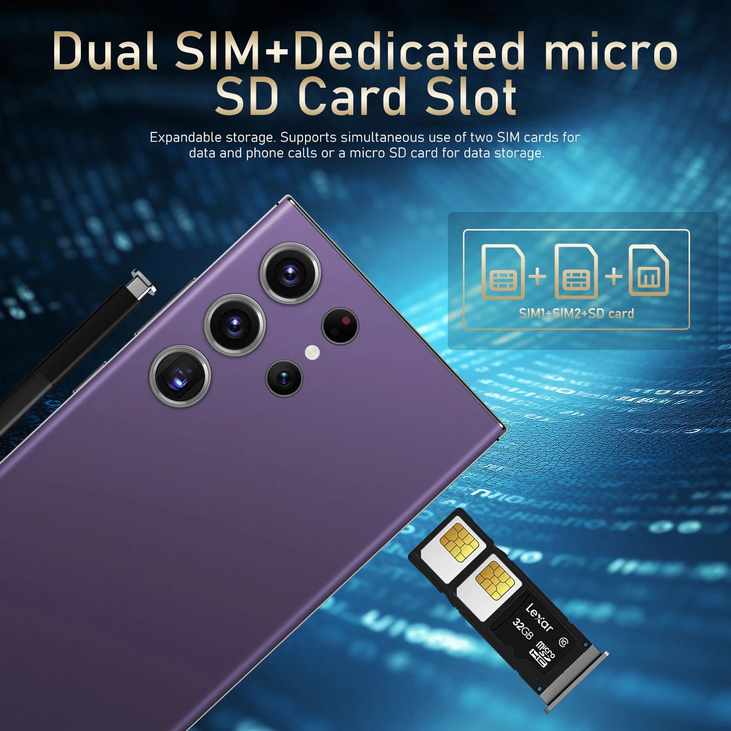 S25 Ultra Smartphone Original 7.3 Inch Celular Android Mobile Phones Unlocked 5G Dual Sim Global Version Cell Phones