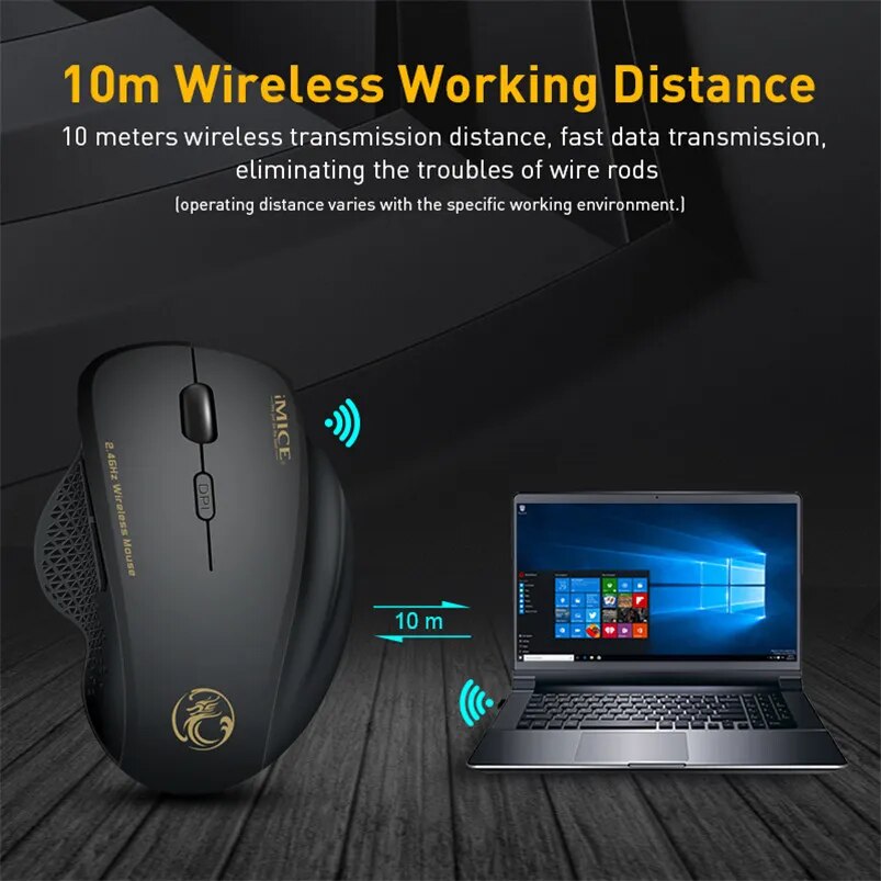 Wireless Mouse Ergonomic Computer Mouse PC Optical Mause with USB Receiver 6 buttons 2.4Ghz Wireless Mice 1600 DPI For Laptop - Digital Edges | Online Electronics Store
