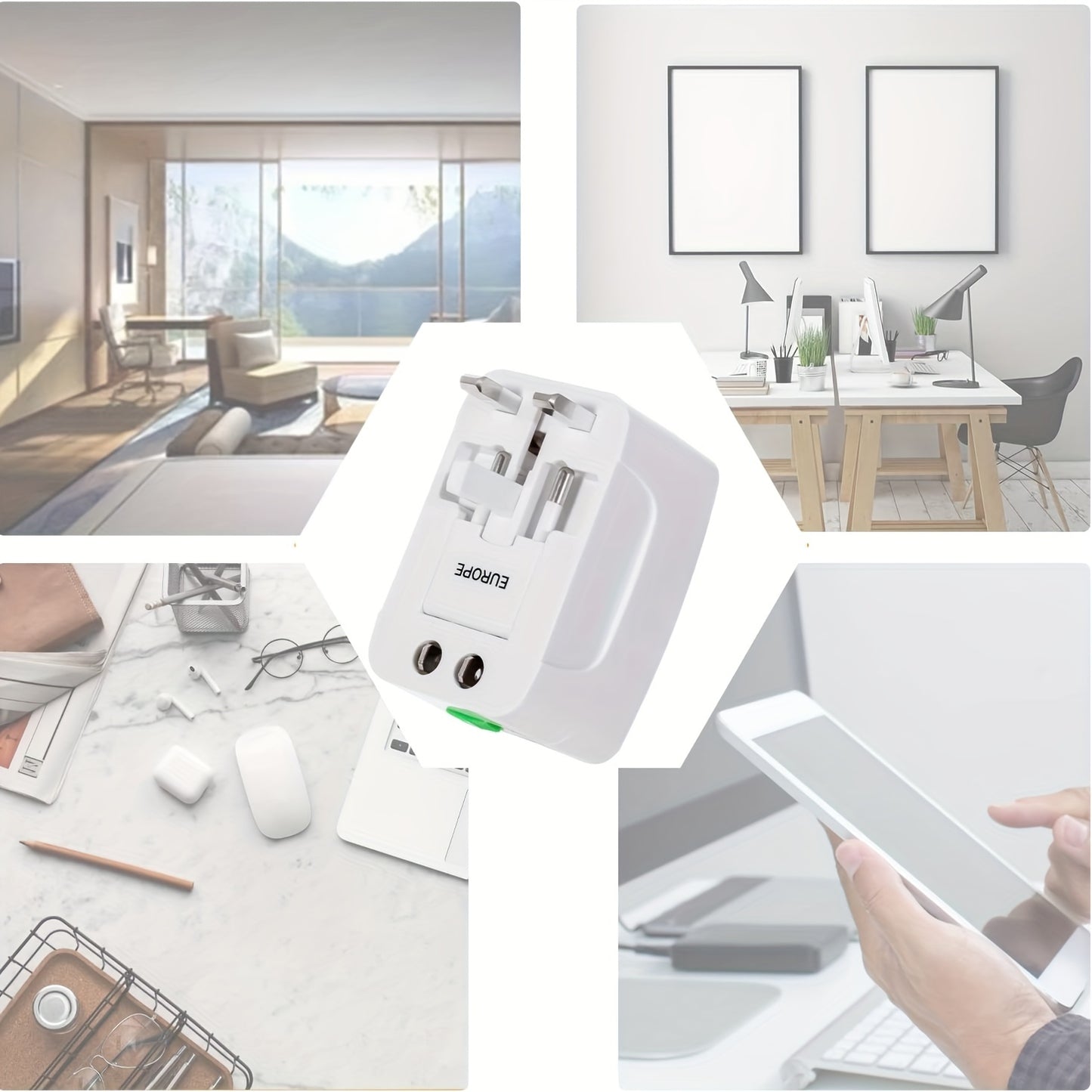 All In One Travel Wall Charger Plug Adapter (Smart High Speed 2 USB Charging Ports) USA EU UK France Italy Australia India Outlets - Digital Edges | Online Electronics Store