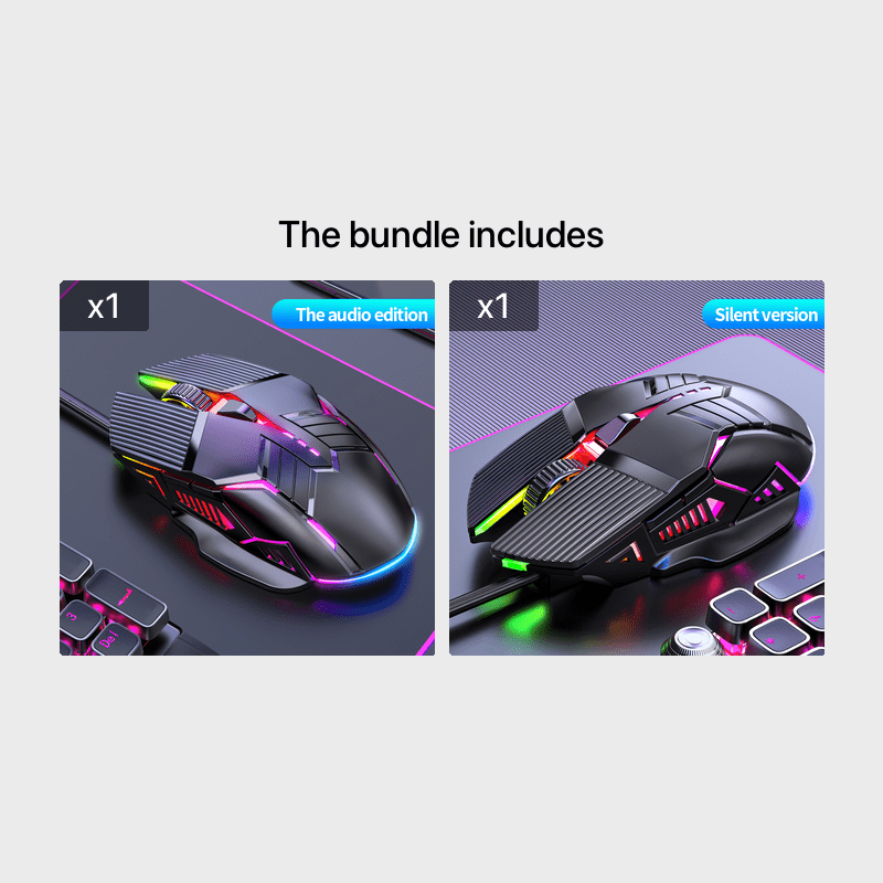 RGB Light Up Wired Gaming Mouse - Silent & Universal for Desktop, Laptop & Office - Digital Edges | Online Electronics Store