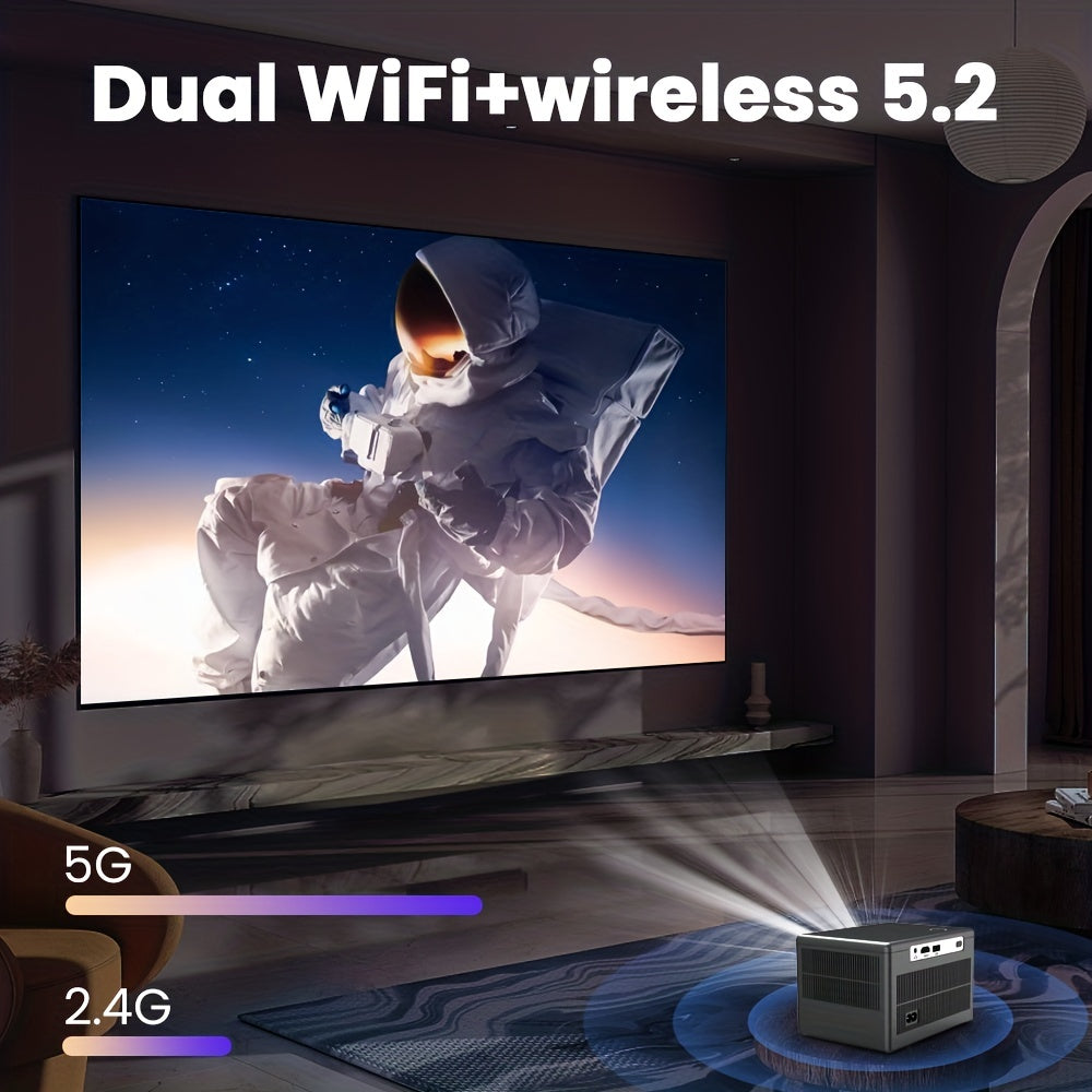 Projector 300ANSI 12000 Lumens UK Plug With Android 10.0 Support 4K 5.08meterscreen Wireless 5.2 1280*720P Home Theater Outdoor Portable - Digital Edges | Online Electronics Store