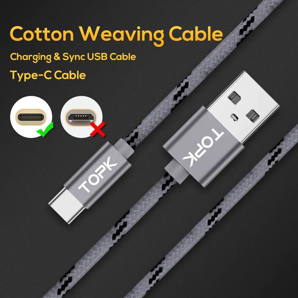1m 2m USB Type C Charging Cable Data transmission & Charge Type-C USB - Digital Edges | Online Electronics Store