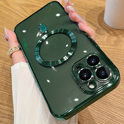 Luxury Plating Clear Adsorption Case: Transparent Magnetic Wireless Charging Case For IPhone 14 Pro Max/14 Pro/14 Plus/14/13 Pro Max/13 Pro/13/12 Pro Max/12 Pro/12/11 Pro Max/11 Pro/11 - Digital Edges | Online Electronics Store
