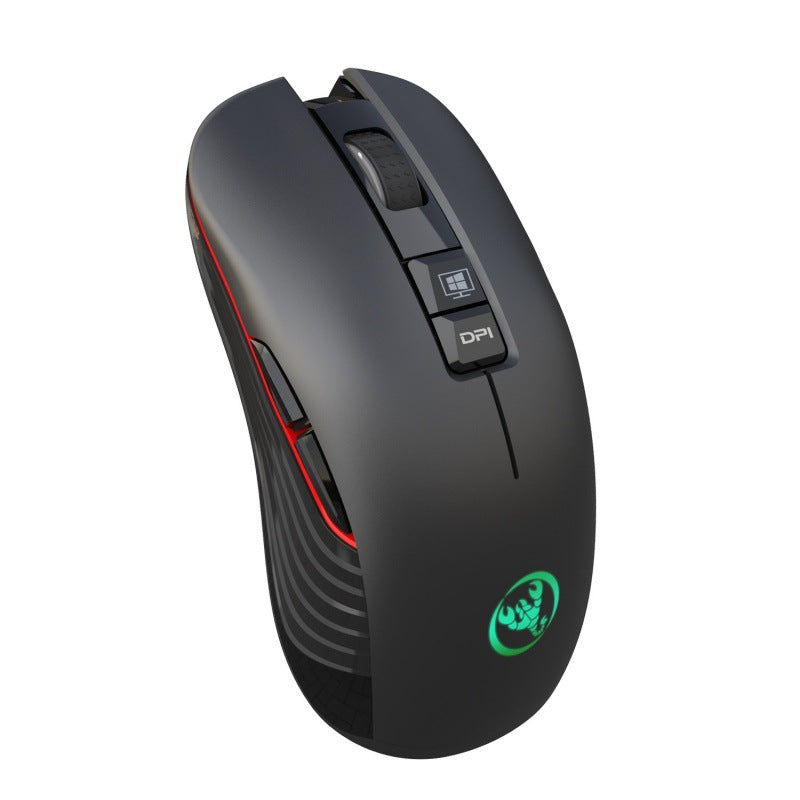Rechargeable Wireless Mouse 3600dpi Adjustable Colorful Luminous Gaming Mouse 7D Can Turn Off Lights