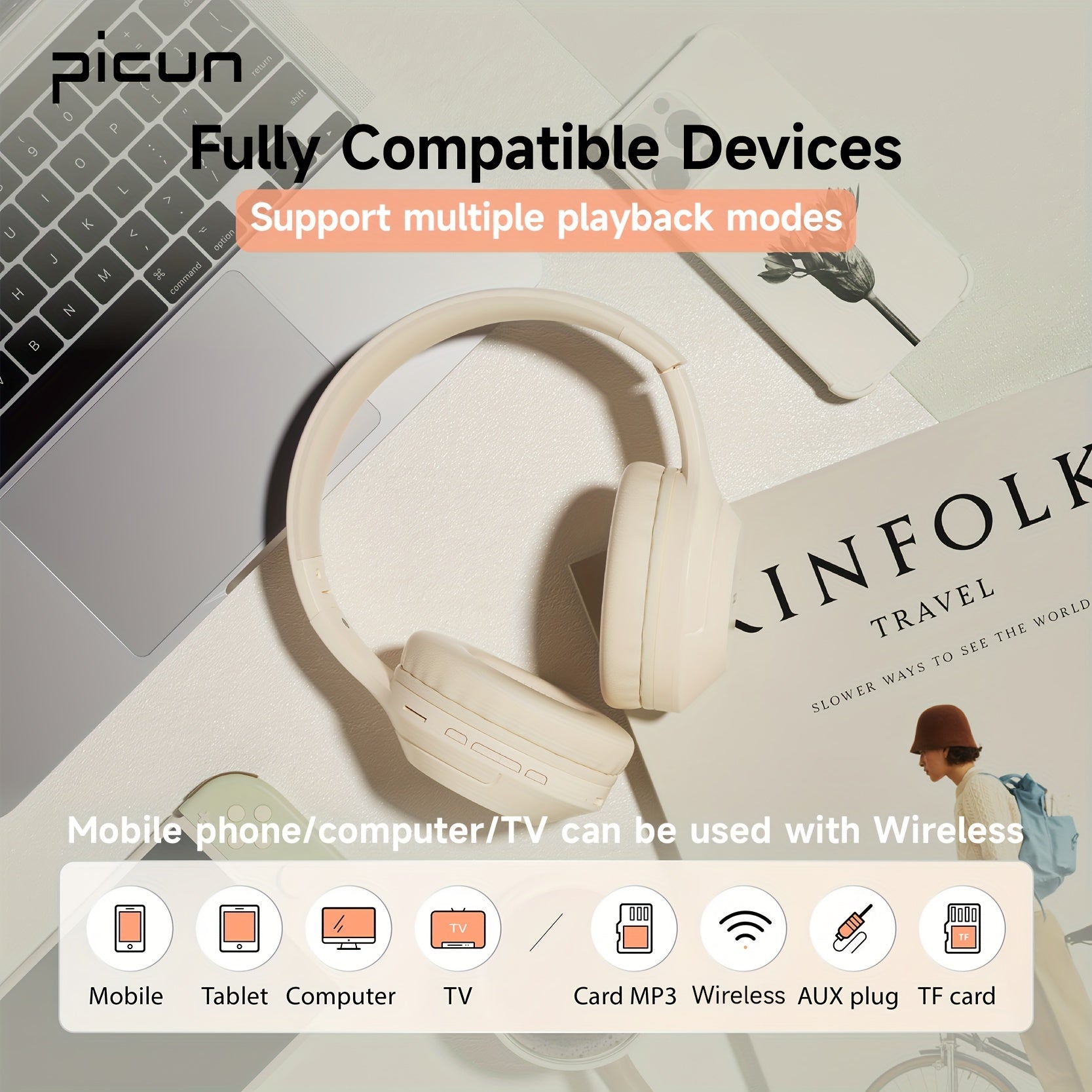Picun B-01 Wireless Headset Headset E-sports Gaming Headset For Computer Phone Tablet Long Battery Life Holiday Gifts Women/Kids/Children/Men/Adults - Digital Edges | Online Electronics Store