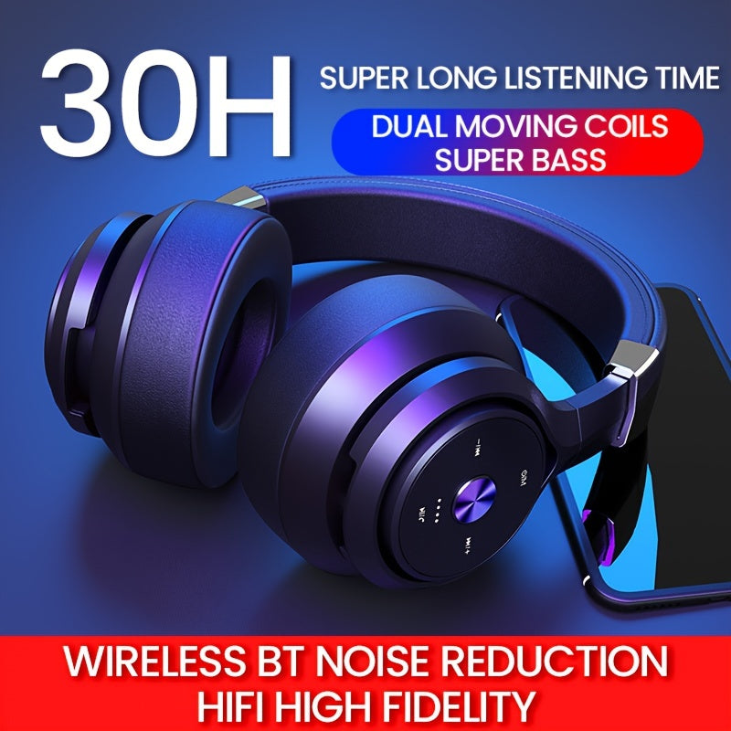 Wireless Headphones, 30H Playtime EQ Music Modes Wireless Headphones With Microphone, HiFi Stereo Foldable Lightweight Headset, Deep Bass For Phone PC Headset - Digital Edges | Online Electronics Store