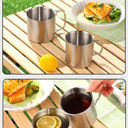 Outdoor Stainless Steel 304 Folding Cup Convenient Storage Wild Camping Tableware Coffee Cup Outdoor Tea Cup Mountaineering Water Cup - Digital Edges | Online Electronics Store