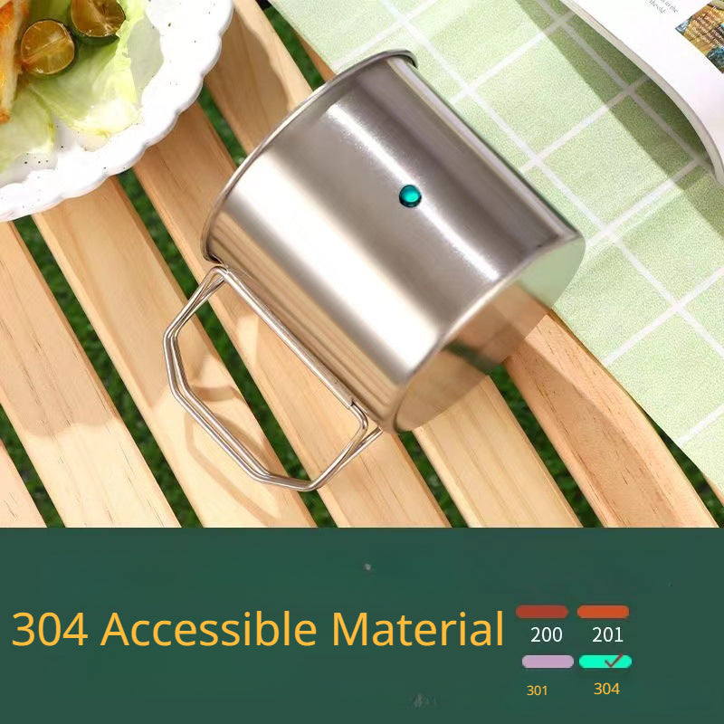 Outdoor Stainless Steel 304 Folding Cup Convenient Storage Wild Camping Tableware Coffee Cup Outdoor Tea Cup Mountaineering Water Cup - Digital Edges | Online Electronics Store