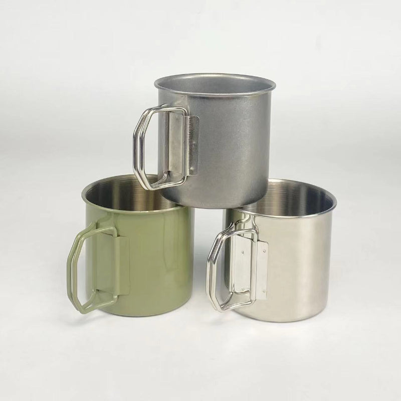 Outdoor Stainless Steel 304 Folding Cup Convenient Storage Wild Camping Tableware Coffee Cup Outdoor Tea Cup Mountaineering Water Cup - Digital Edges | Online Electronics Store