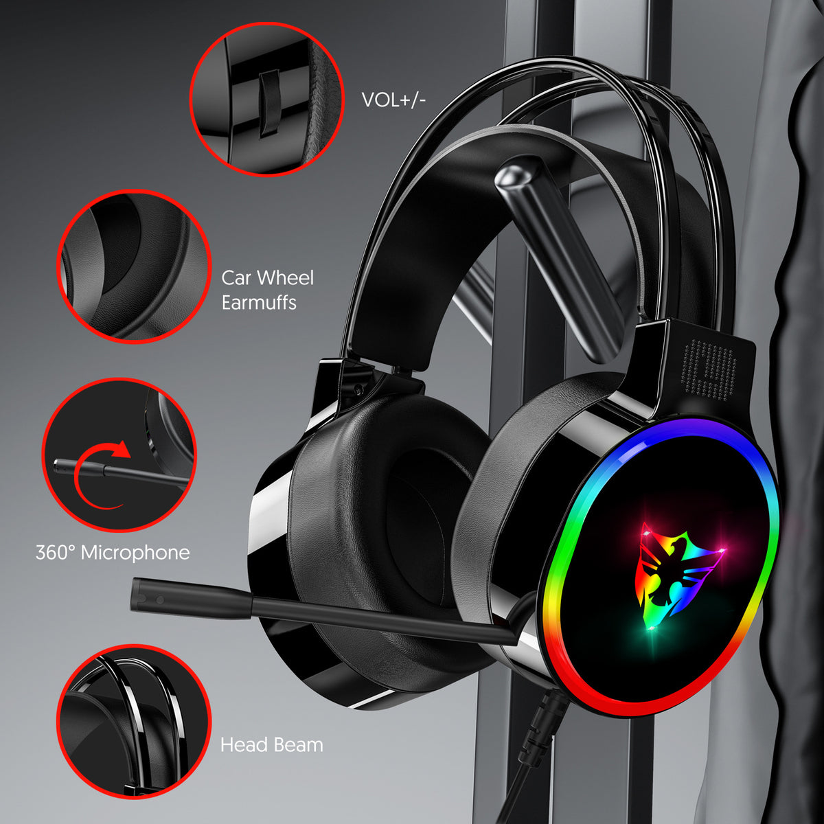 E-sports game headphones with microphone – additional product photo 3