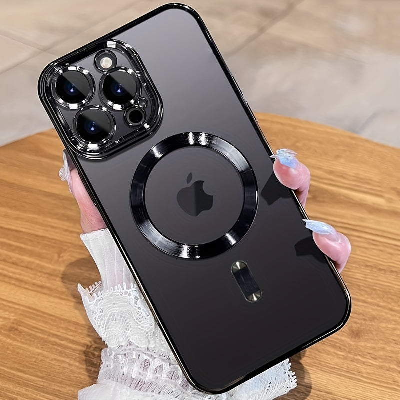 Luxury Plating Clear Adsorption Case: Transparent Magnetic Wireless Charging Case For IPhone 14 Pro Max/14 Pro/14 Plus/14/13 Pro Max/13 Pro/13/12 Pro Max/12 Pro/12/11 Pro Max/11 Pro/11 - Digital Edges | Online Electronics Store
