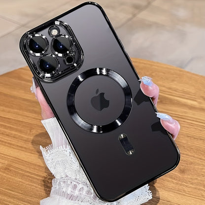 Luxury Plating Clear Adsorption Case: Transparent Magnetic Wireless Charging Case For IPhone 14 Pro Max/14 Pro/14 Plus/14/13 Pro Max/13 Pro/13/12 Pro Max/12 Pro/12/11 Pro Max/11 Pro/11 - Digital Edges | Online Electronics Store
