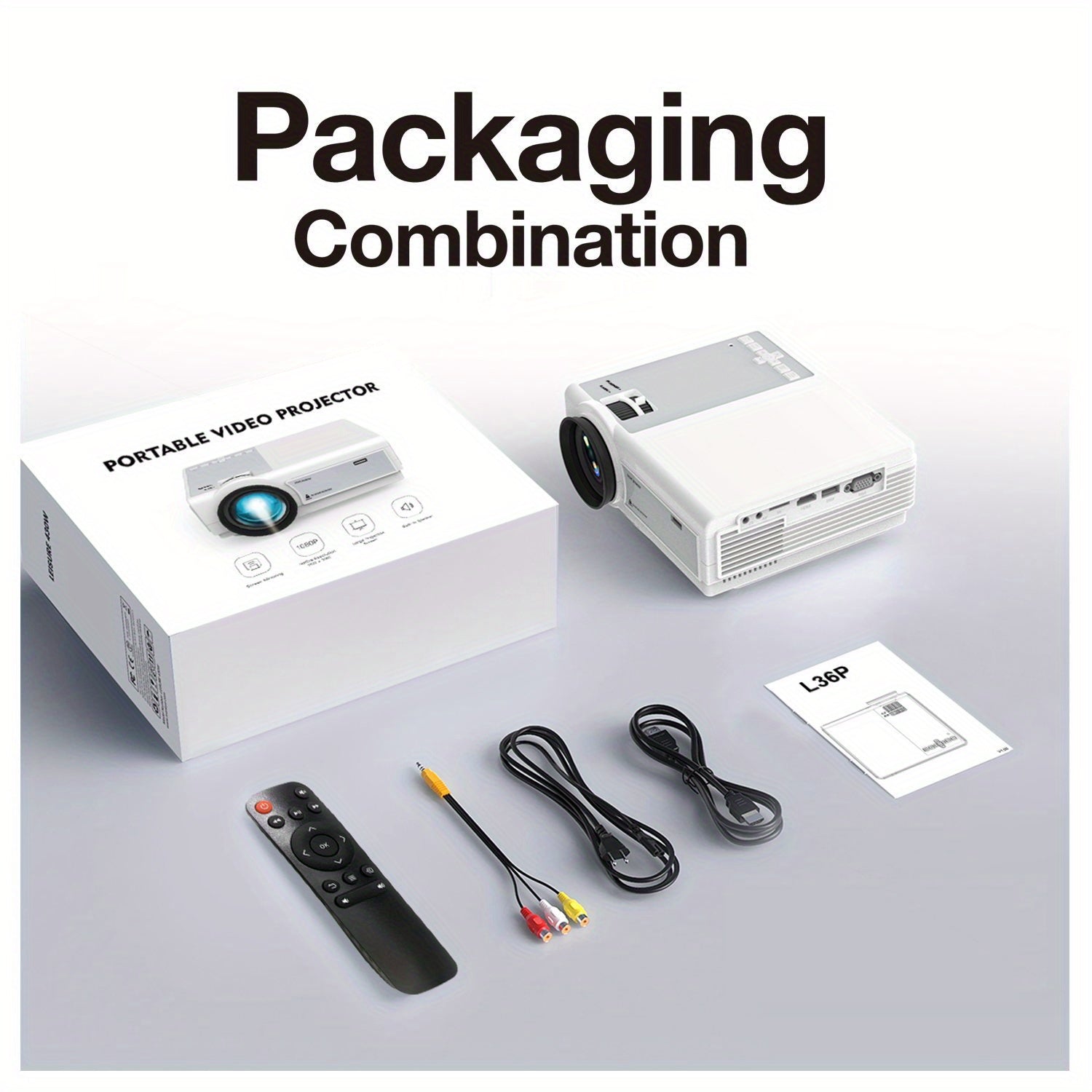 Projector With WIFI And BT,  Full HD 1080P Mini Projector