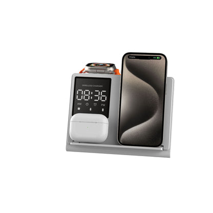 5-in-1 Pixel Animation Foldable Wireless Charger Stand Pad for Mobile Phone Smart Watch Earphone