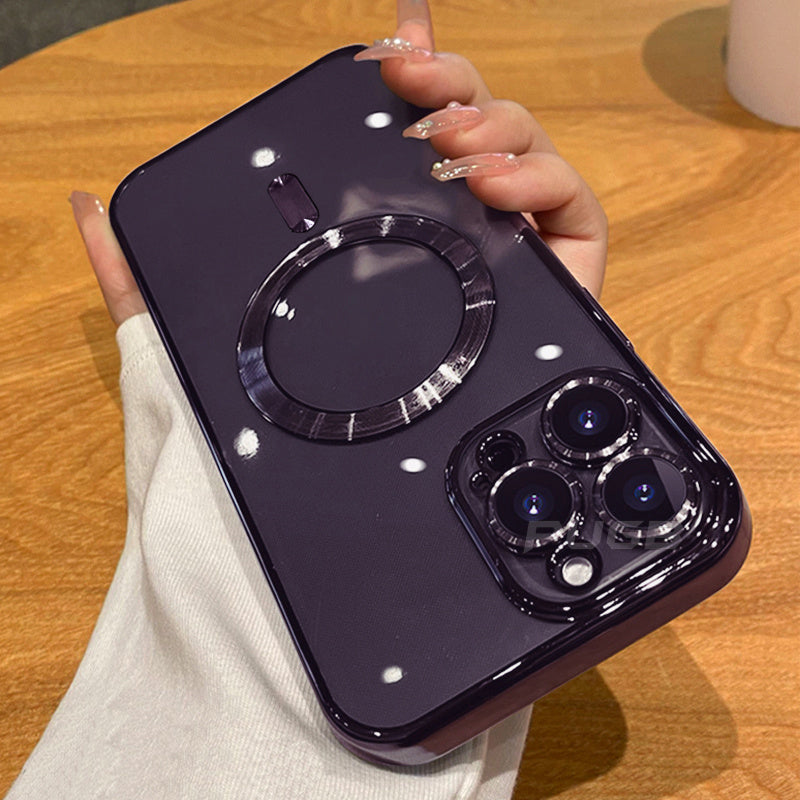 Luxury Plating Clear Adsorption Case: Transparent Magnetic Wireless Charging Case For IPhone 14 Pro Max/14 Pro/14 Plus/14/13 Pro Max/13 Pro/13/12 Pro Max/12 Pro/12/11 Pro Max/11 Pro/11 - Digital Edges | Online Electronics Store
