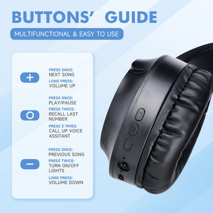 Wireless Bluetooth earphones with heavy bass M9 luminous sports game