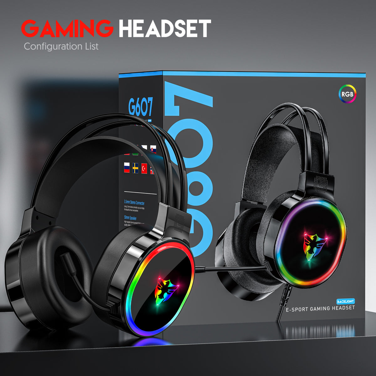 E-sports game headphones with microphone – additional product photo 6