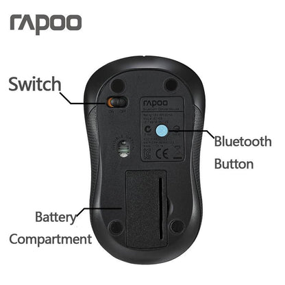 Rapoo 6010B Bluetooth 3.0 Optical Wireless Mouse Office Mice for Tablet Laptop Computer