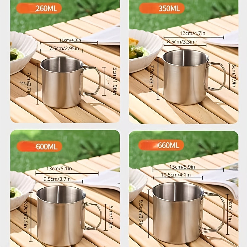 Outdoor Stainless Steel 304 Folding Cup Convenient Storage Wild Camping Tableware Coffee Cup Outdoor Tea Cup Mountaineering Water Cup - Digital Edges | Online Electronics Store