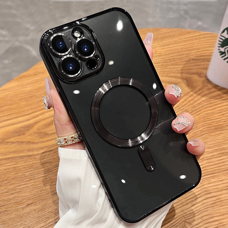 Luxury Plating Clear Adsorption Case: Transparent Magnetic Wireless Charging Case For IPhone 14 Pro Max/14 Pro/14 Plus/14/13 Pro Max/13 Pro/13/12 Pro Max/12 Pro/12/11 Pro Max/11 Pro/11 - Digital Edges | Online Electronics Store
