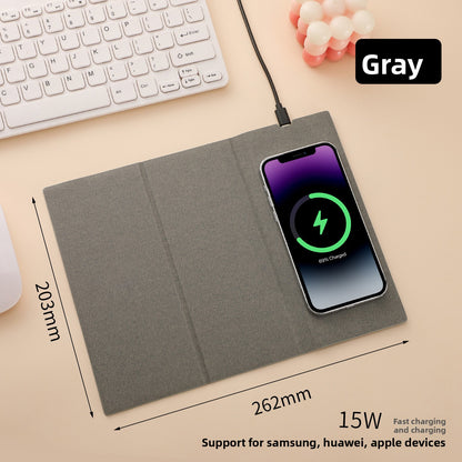 15W Wireless Charging Mouse Pad Desk Mat