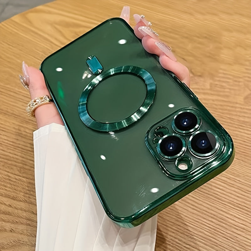 Luxury Plating Clear Adsorption Case: Transparent Magnetic Wireless Charging Case For IPhone 14 Pro Max/14 Pro/14 Plus/14/13 Pro Max/13 Pro/13/12 Pro Max/12 Pro/12/11 Pro Max/11 Pro/11 - Digital Edges | Online Electronics Store
