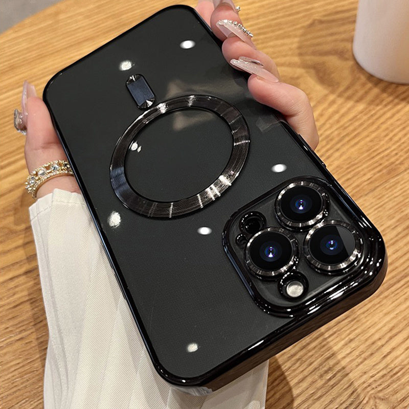 Luxury Plating Clear Adsorption Case: Transparent Magnetic Wireless Charging Case For IPhone 14 Pro Max/14 Pro/14 Plus/14/13 Pro Max/13 Pro/13/12 Pro Max/12 Pro/12/11 Pro Max/11 Pro/11 - Digital Edges | Online Electronics Store