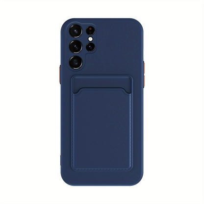 Premium Black Protective Cover for Samsung S21/S22/S23/A52/A72/A73/M53/M33/A33/A34/A54/A32/A12/Note20u - Insertable Card Slot & Superior Skin-Feeling - Digital Edges | Online Electronics Store