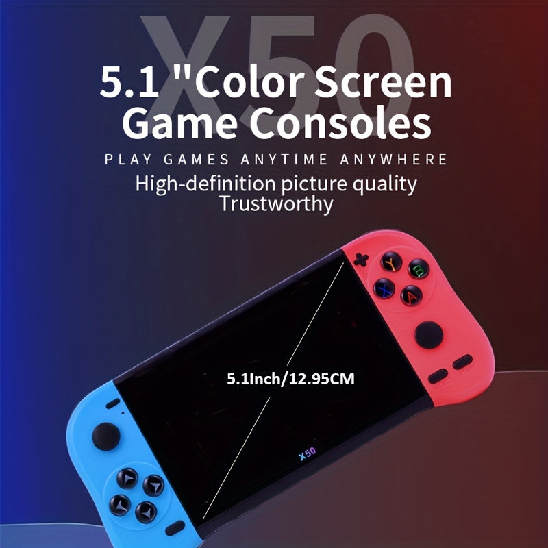 X50 HD Screen Game Console Portable Gamepad 12.95cm Retro Handheld Game Player HD TV Output For Children Kids Gift - Digital Edges | Online Electronics Store