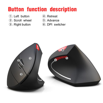 Wireless Mouse 2.4G Vertical Health Mouse External Battery 6D Design Computer Office