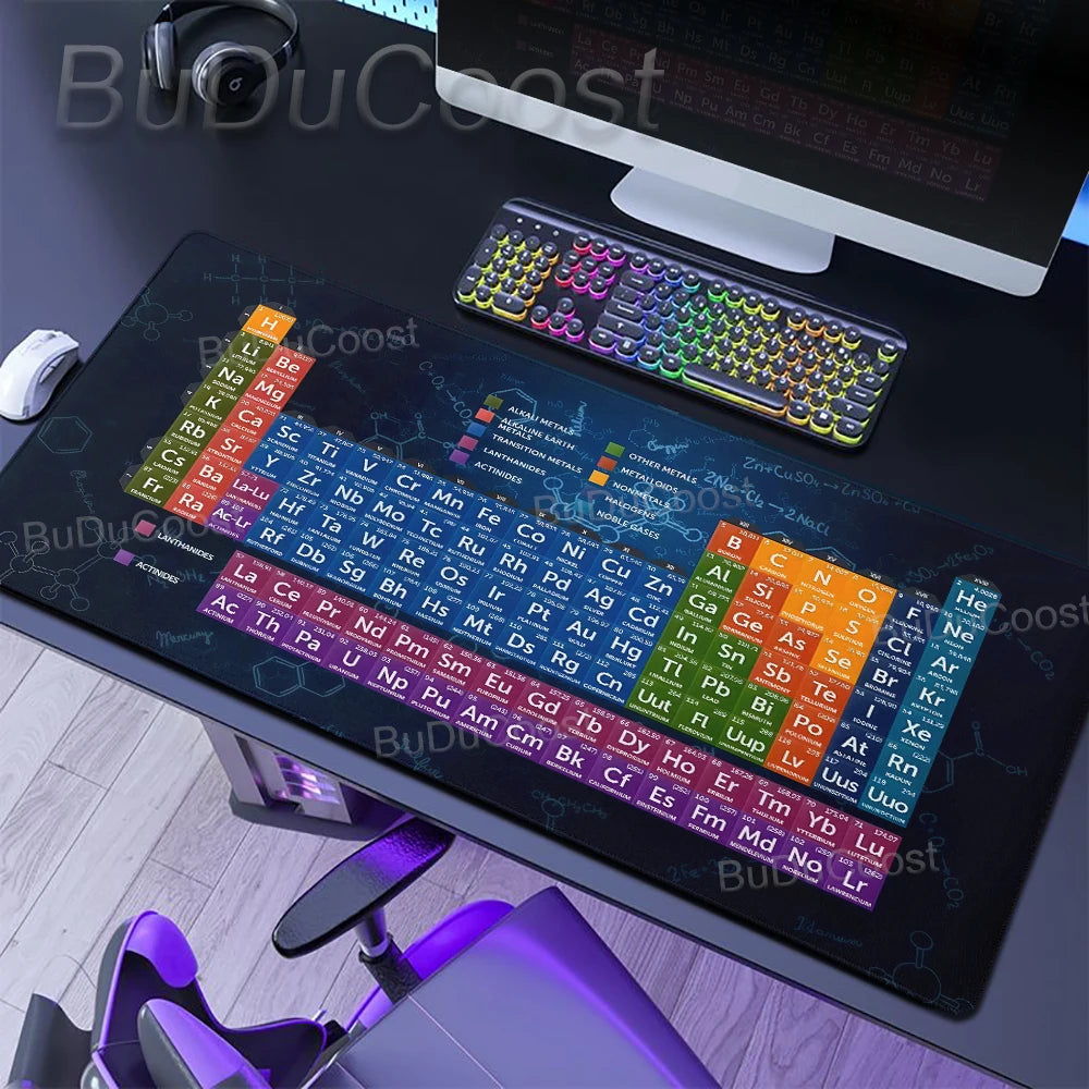 HD Periodic Table Of Elements Xxl Desk Mat PC Extended Mousepad Gamer Computer Mouse Pad Gaming Keyboard Mats Office Accessories