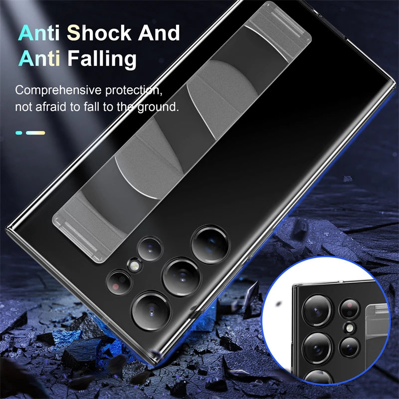 Luxury Silicone Elastic Wrist Strap Shockproof Phone Case For Samsung Galaxy S23 Ultra S23 Plus Matte Clear Thin Hard Back Cover - Digital Edges | Online Electronics Store