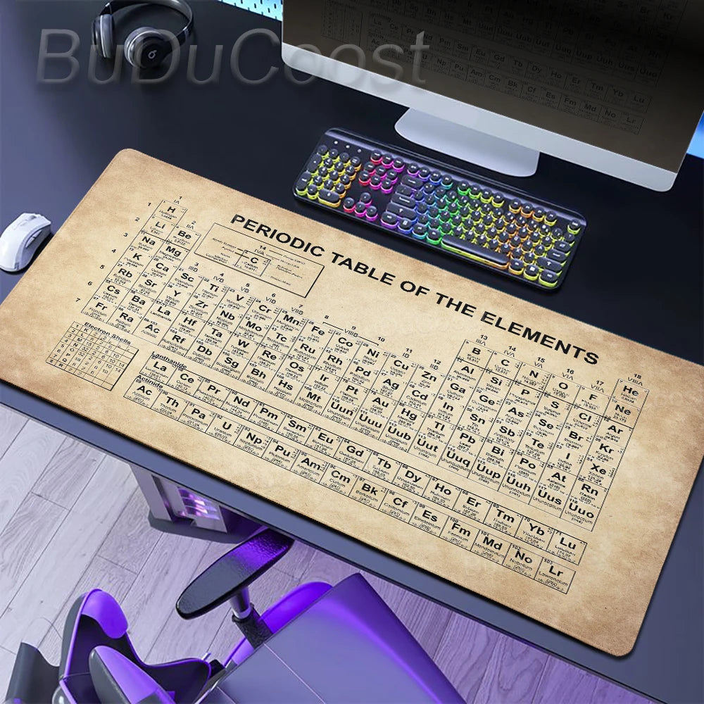 HD Periodic Table Of Elements Xxl Desk Mat PC Extended Mousepad Gamer Computer Mouse Pad Gaming Keyboard Mats Office Accessories