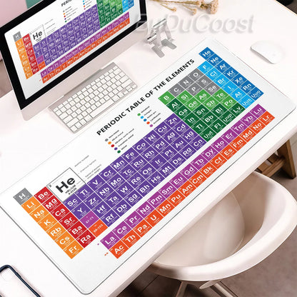 HD Periodic Table Of Elements Xxl Desk Mat PC Extended Mousepad Gamer Computer Mouse Pad Gaming Keyboard Mats Office Accessories