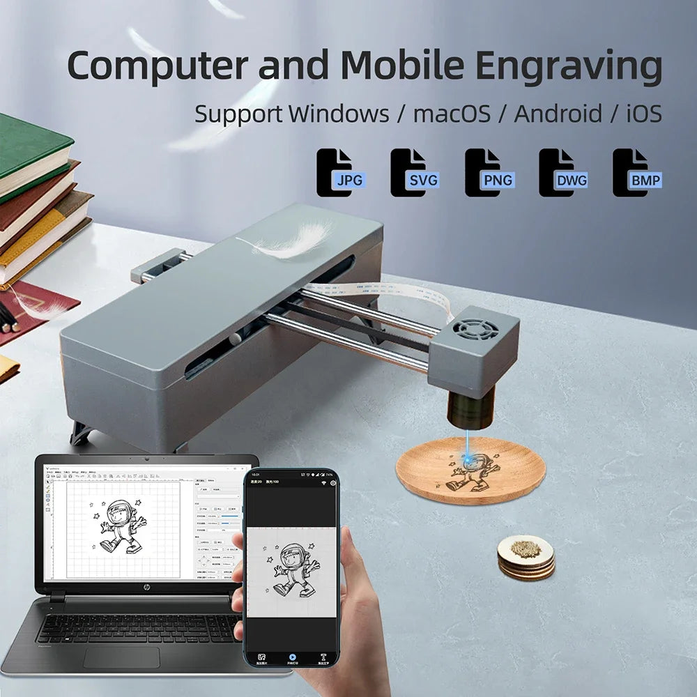 Laser Engraver Machine Diy CNC Engraving Machine 7W/15W Portable for Woodworking Metal Logo Leather Bamboo - Digital Edges | Online Electronics Store