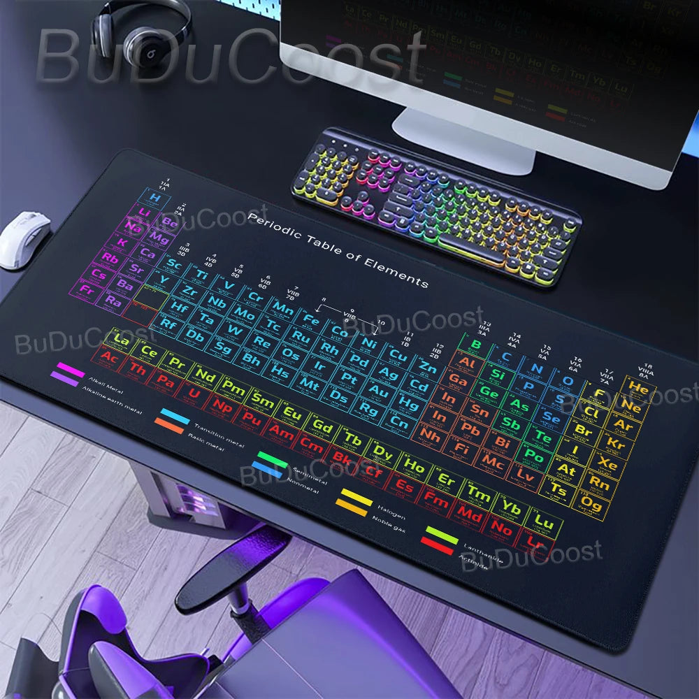 HD Periodic Table Of Elements Xxl Desk Mat PC Extended Mousepad Gamer Computer Mouse Pad Gaming Keyboard Mats Office Accessories