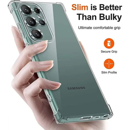 Clear PU Shockproof Back Case For Samsung Galaxy S24 S23 S22 Ultra S21 S20 FE S10 S9 S8 Plus ransparent Case - Digital Edges | Online Electronics Store
