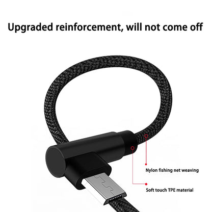 3pieces 3A Fast Charging Micro USB Elbow Cable for Game for Samsung Xiaomi Redmi POCO Huawei Honor Cell Phone Charger USB Cables - Digital Edges | Online Electronics Store