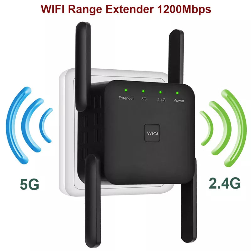 5 Ghz WiFi Extender Long Range Wireless WIFI Booster AC1200 Adapter 1200Mbps Wi-Fi Amplifier 802.11N Wi Fi Signal Repeator - Digital Edges | Online Electronics Store