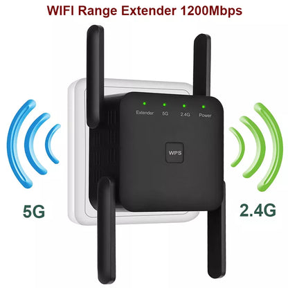 5 Ghz WiFi Extender Long Range Wireless WIFI Booster AC1200 Adapter 1200Mbps Wi-Fi Amplifier 802.11N Wi Fi Signal Repeator - Digital Edges | Online Electronics Store