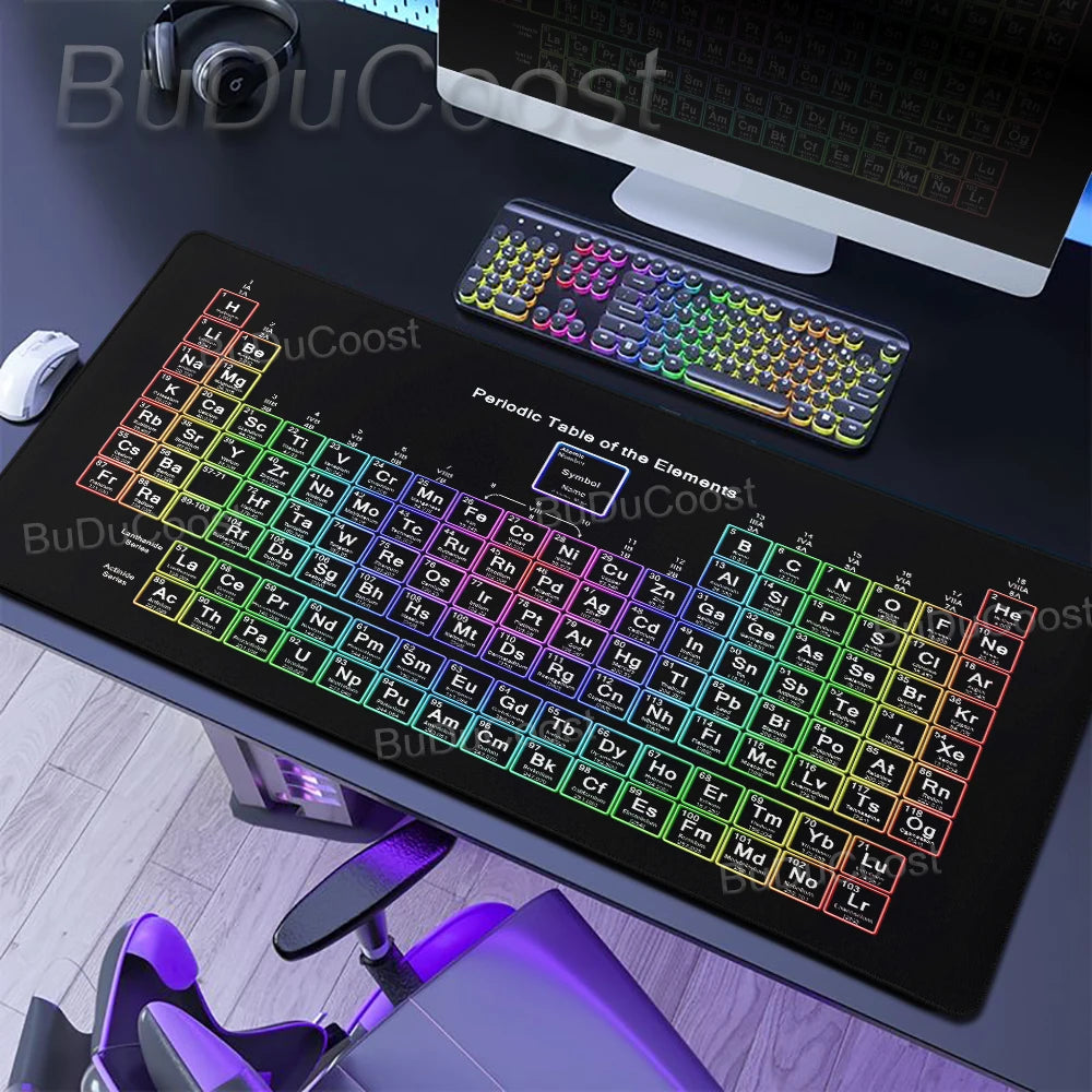 HD Periodic Table Of Elements Xxl Desk Mat PC Extended Mousepad Gamer Computer Mouse Pad Gaming Keyboard Mats Office Accessories