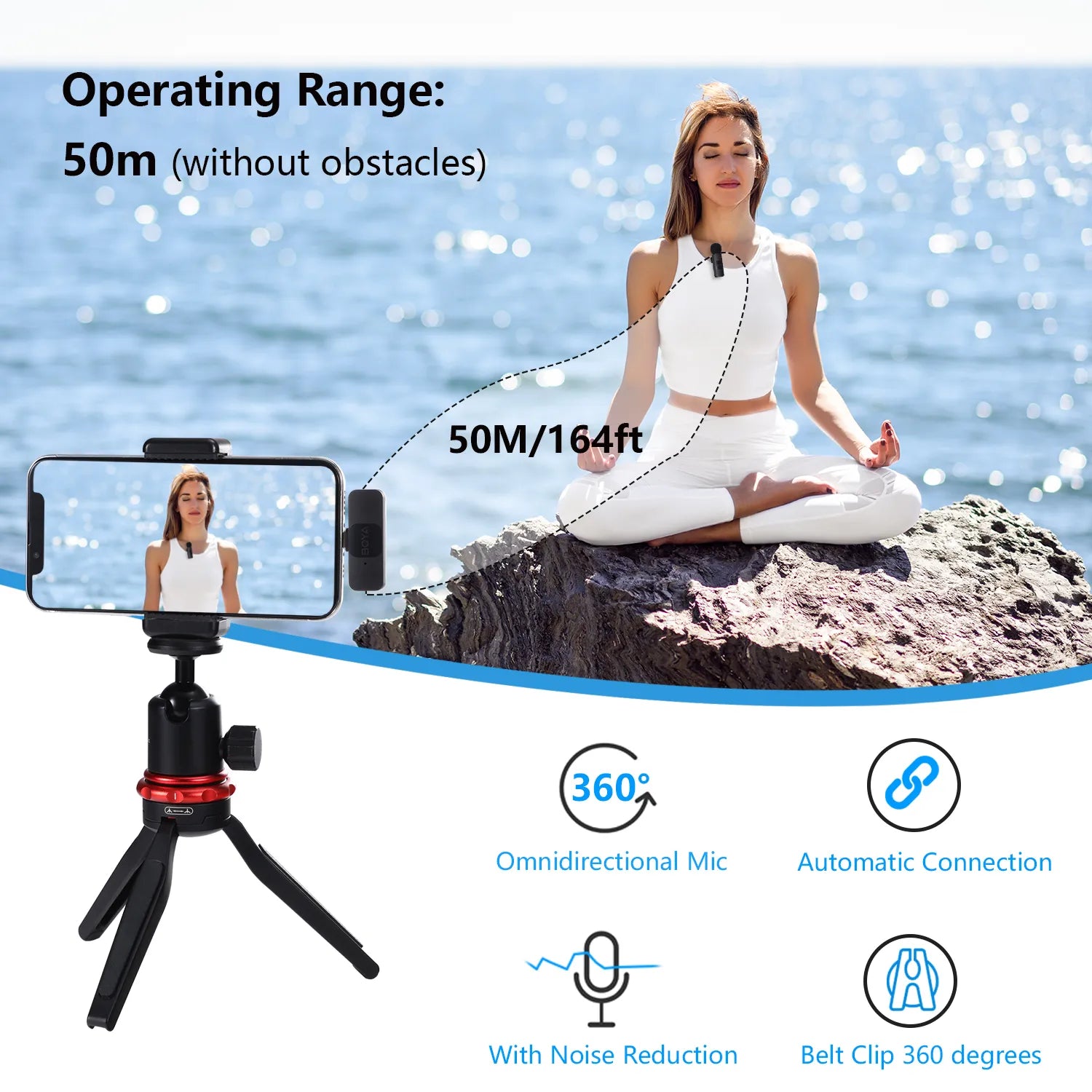 BOYA BY-V Professional Wireless Lavalier Mini Microphone for iPhone iPad Android Live Broadcast Gaming Recording Interview Vlog - Digital Edges | Online Electronics Store
