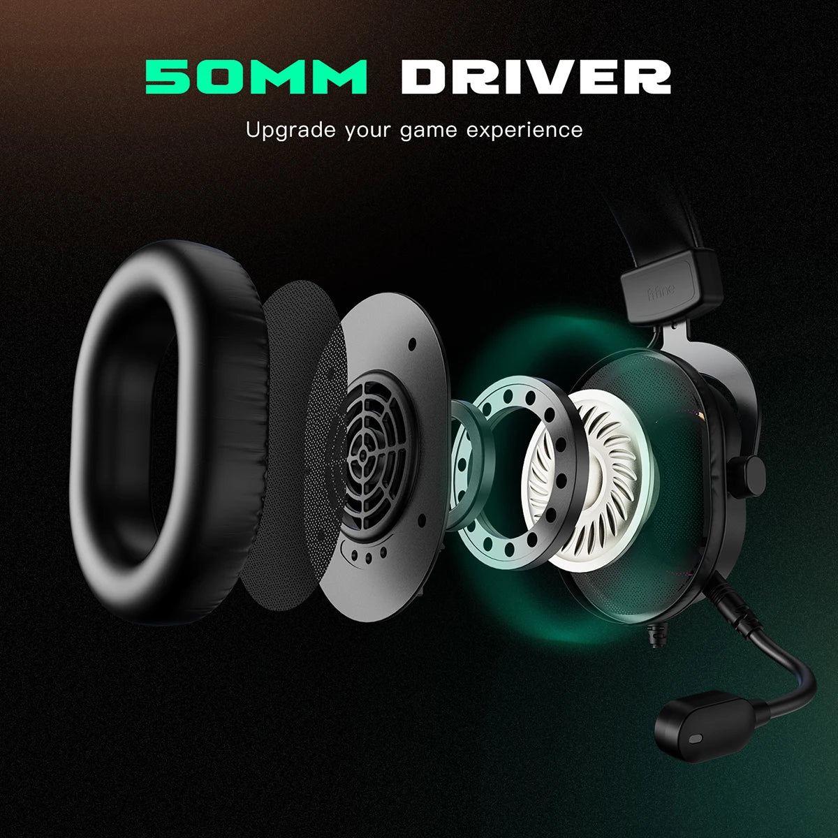 Fifine Dynamic RGB Gaming Headset with Mic Over-Ear Headphones 7.1 Surround Sound PC PS4 PS5 3 EQ Options Game Movie Music - Digital Edges | Online Electronics Store