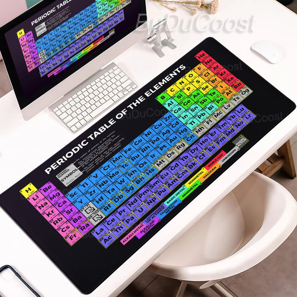 HD Periodic Table Of Elements Xxl Desk Mat PC Extended Mousepad Gamer Computer Mouse Pad Gaming Keyboard Mats Office Accessories