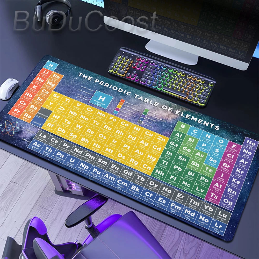 HD Periodic Table Of Elements Xxl Desk Mat PC Extended Mousepad Gamer Computer Mouse Pad Gaming Keyboard Mats Office Accessories