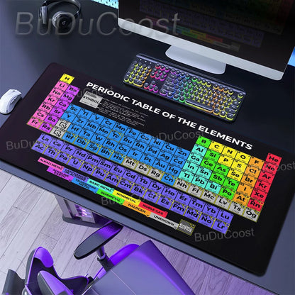 HD Periodic Table Of Elements Xxl Desk Mat PC Extended Mousepad Gamer Computer Mouse Pad Gaming Keyboard Mats Office Accessories